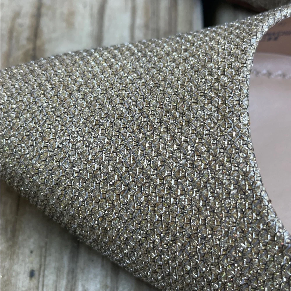 EUC- Coach Gold Sparkly Textured Vero Cuoio Heels Size 6.5 - Picture 7 of 16